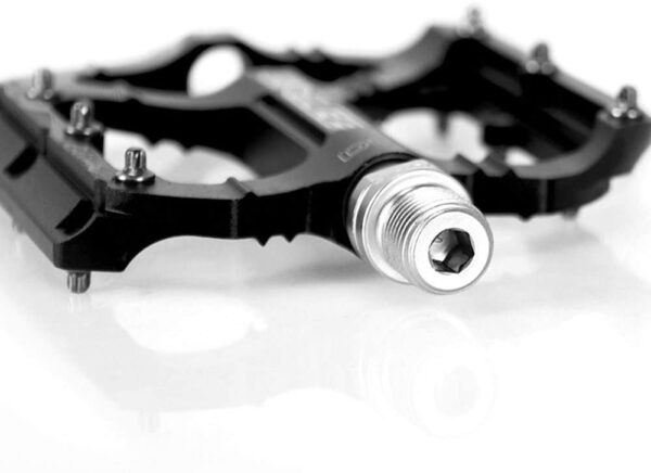 Lixada Pédales de vélo en alliage d’aluminium – noir/rouge – Image 3