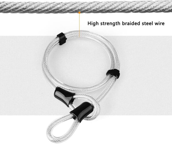 DINOKA Antivol de vélo U-Lock avec câble acier – Sécurité renforcée – Image 2