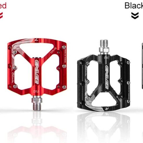 Lixada Pédales de vélo en alliage d’aluminium – noir/rouge