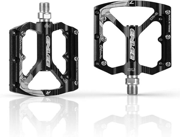 Lixada Pédales de vélo en alliage d’aluminium – noir/rouge – Image 7